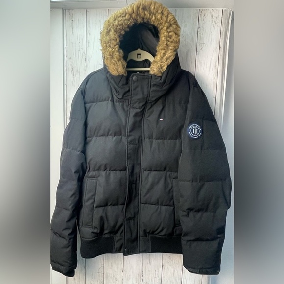 Tommy Hilfiger Other - Tommy Hilfiger Black Puffer Jacket with Fur Hood